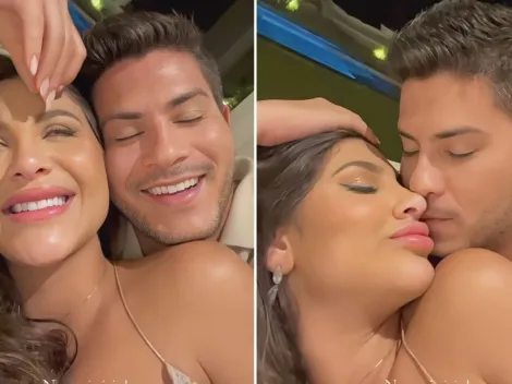 Arthur Aguiar e Jheny Santucci passam ano novo juntos e agitam a internet