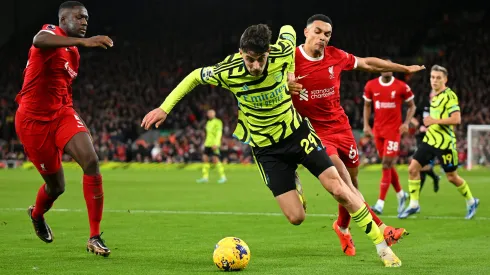 Arsenal e Liverpool se enfrentaram pela Premier League em dezembro de 2023, no estádio de Anfield (Foto: Michael Regan/Getty Images)