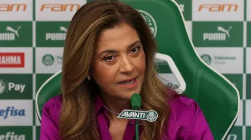 Leila concede entrevista e torcida do Palmeiras desaprova 'ironia'. Foto: César Greco/Palmeiras/by Canon)