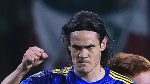 SP - SAO PAULO - 05/10/2023 - LIBERTADORES 2023, PALMEIRAS X BOCA JUNIORS - Cavani jogador do Boca Juniors comemora seu gol durante partida contra o Palmeiras no estadio Arena Allianz Parque pelo campeonato Libertadores 2023. Foto: Ettore Chiereguini/AGIF