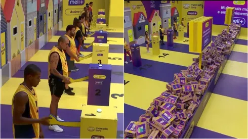 Fotos: Confinados durante a prova do líder - Reprodução/ Rede Globo