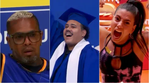 Rodriguinho, Lucas Henrique e Fernanda, alguns dos líderes do BBB 24. Fotos: Reprodução/Globo