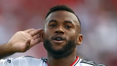 Luan comemorando gol no último Paulistão. Foto: Thiago Calil/AGIF