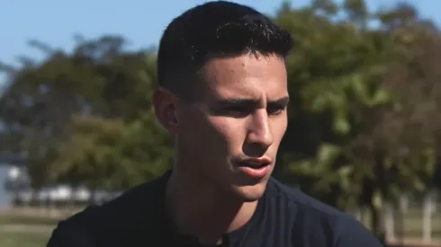 Matías Rojas em entrevista no Corinthians, no dia 14/07/2023. Foto: Reprodução/Corinthians TV