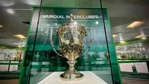 Palmeiras expõe taça de campeão mundial. Foto: Palmeiras
