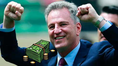 Landim, presidente do Flamengo, feliz por fechar mais um negócio
(Foto: Daniel Apuy/Getty Images)
