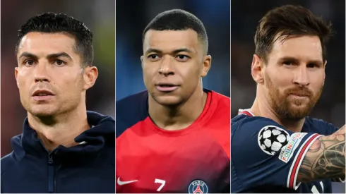 Cristiano Ronaldo, Mbappé e Messi são alguns dos maiores artilheiros do mata-mata da Champions. Foto: Getty Images