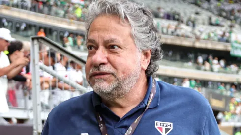 Julio Casares durante o triunfo do São Paulo sobre o Palmeiras na decisão da Supercopa Rei, no dia 04/02/2024. Foto: Gilson Lobo/AGIF