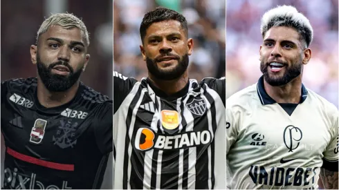 Gabigol, Hulk e Yuri Alberto. Foto: Alessandra Torres/Leonardo Lima/Talita Gouvêa/AGIF