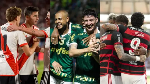 River Plate, Palmeiras e Flamengo. Marcelo Endelli/Getty Images; Fabio Menotti/Palmeiras; Jorge Rodrigues/AGIF
