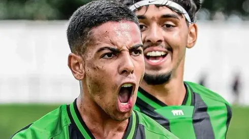 Matheus Henrique comemorando gol pelo América/MG em partida pela Copa São Paulo de Futebol Júnior. Foto: Murilo Aguilar/América-MG