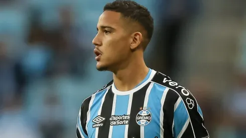 Gustavo Martins na Arena Grêmio, em partida contra o Fortaleza, válida pelo Campeonato Brasileiro, dia 14/05/2023.