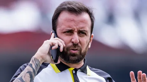 Lucas Andrino, do São Bernardo, no Morumbis, durante partida contra o Santos, pelo Campeonato Paulista, dia 25/02/2024.