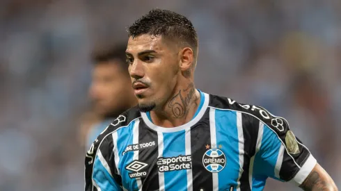 Mayk durante a partida diante do Caxias, que terminou 3 a 2 para o Grêmio. Foto: Liamara Polli/AGIF