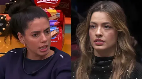 Fernanda (esquerda) relembra 'treta' com Beatriz (direita) – Fotos: Reprodução/Globo
