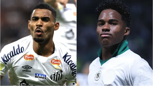 Joaquim do Santos e Endrick do Palmeiras. Foto: Marcello Zambrana/ Ettore Chiereguini/AGIF