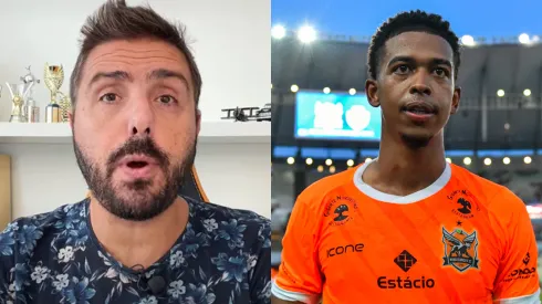 Nicola traz bastidores da negociação de Carlinhos com o Vasco. Foto Nicola: Canal YouTube. Foto Carlinhos: Thiago Ribeiro/AGIF