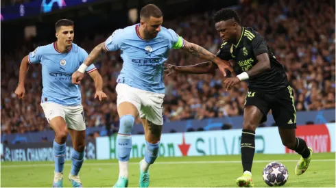Real Madrid e Manchester City se enfrentando na Champions League - Foto: Clive Brunskill/Getty Images