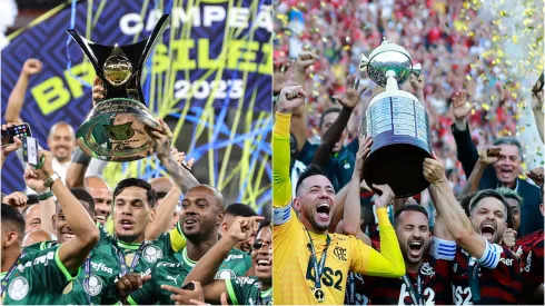 Títulos de Palmeiras e Flamengo nos últimos anos, Foto: Fernando Moreno/AGIF; Daniel Apuy/Getty Images