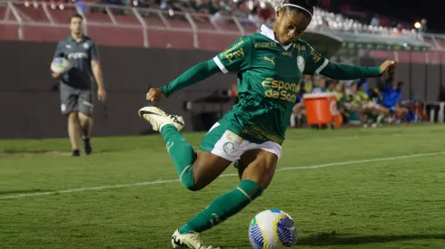 Taina Maranhao jogadora do Palmeiras durante partida contra o Kindermann no estadio Jayme Cintra pelo campeonato Brasileiro A Feminino 2024. Foto: Anderson Romao/AGIF