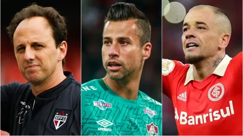 Rogério Ceni, Fábio e D'Alessandro. Fotos: Alexandre Schneider/Ricardo Rimoli/Getty Images; Gabriel Machado/AGIF