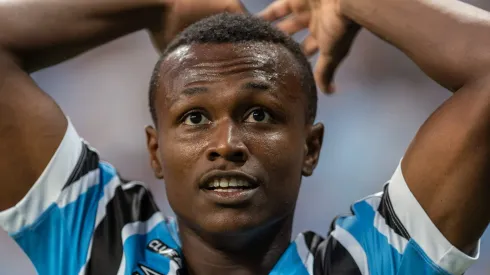 RS - PORTO ALEGRE - 06/04/2024 - GAUCHO 2024, GREMIO X JUVENTUDE - FINAL - Nathan Fernandes jogador do Gremio durante partida contra o Juventude no estadio Arena do Gremio pelo campeonato Gaucho 2024.