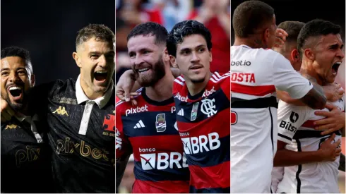 Vasco, Flamengo e São Paulo em 2023. Foto: Buda Mendes/Ricardo Moreira/Getty Images