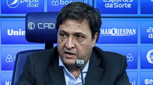 RS - PORTO ALEGRE - 29/06/2023 - GREMIO, COLETIVA DO PRESIDENTE ALBERTO GUERRA - Alberto Guerra presidente do Gremio durante em coletiva de imprensa realizada no CT Luiz Carvalho. Foto: Maxi Franzoi/AGIF