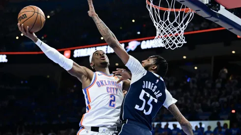 Shai Gilgeous-Alexander foi o destaque do jogo 1 entre Thunder e Mavericks (Foto: Joshua Gateley/Getty Images)