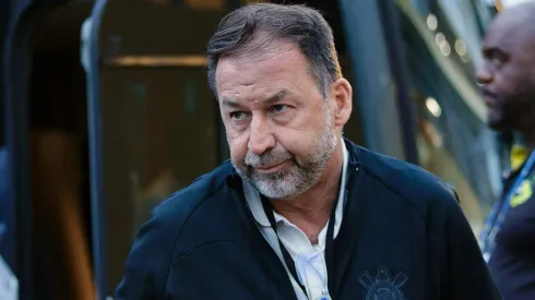 Augusto Melo na chegada do Corinthians ao Estádio Primeiro de Maio no jogo contra o São Bernardo, pelo Campeonato Paulista, n o dia 27/01/2024.