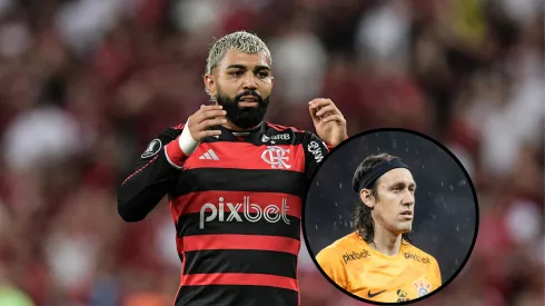 Gabigol, jogador do Flamengo, e Cássio, de saída do Corinthians. Foto Gabigol: Thiago Ribeiro/AGIF<br />
Foto Cássio: Abner Dourado/AGIF.