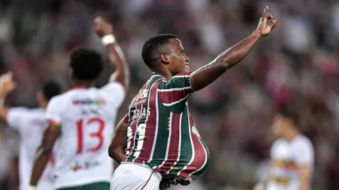 RJ - RIO DE JANEIRO - 22/05/2024 - COPA DO BRASIL 2024, FLUMINENSE X SAMPAIO CORREA - Arias jogador do Fluminense comemora seu gol durante partida contra o Sampaio Correa no estadio Maracana pelo campeonato Copa Do Brasil 2024. Foto: Thiago Ribeiro/AGIF