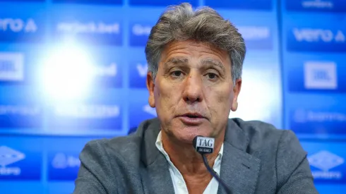 Renato Portaluppi em coletiva no Grêmio