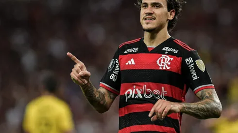 Pedro comemorando o gol pela Libertadores da América