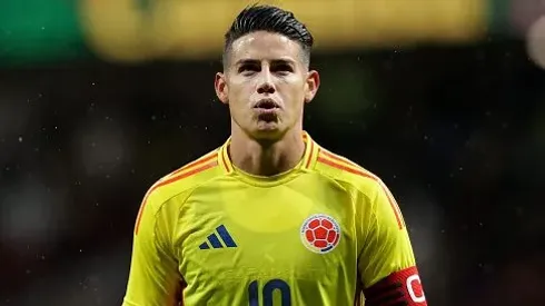 James Rodríguez durante o amistoso entre Romênia e Colômbia, no Estádio Metropolitano de Madrid, na Espanha, no dia 26/03/2024. Foto: Gonzalo Arroyo Moreno/Getty Images
