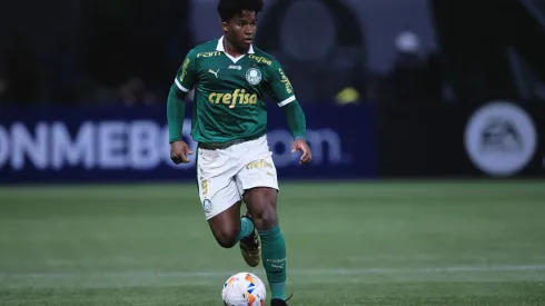 Endrick jogador do Palmeiras durante partida contra o San Lorenzo. Foto: Ettore Chiereguini/AGIF