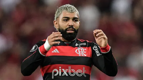 Gabigol, jogador do Flamengo, durante partida contra o Bolívar no estádio Maracanã pela Copa Libertadores