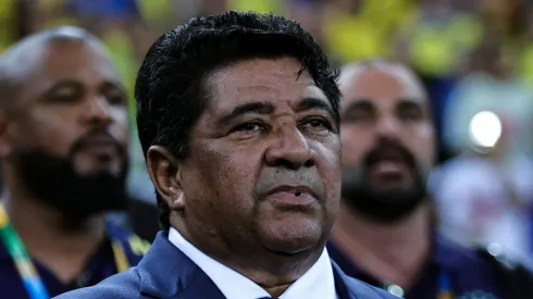 RJ - RIO DE JANEIRO - 26/11/2023 - ARQUIVO, ELIMINATORIAS COPA DO MUNDO 2026, BRASIL X ARGENTINA - Ednaldo Rodrigues, presidente da CBF em foto de arquivo de 21 de Novembro de 2023 durante execucao do hino nacional antes da partida contra o Argentina no estadio Maracana pelo campeonato Eliminatorias Copa Do Mundo 2026.