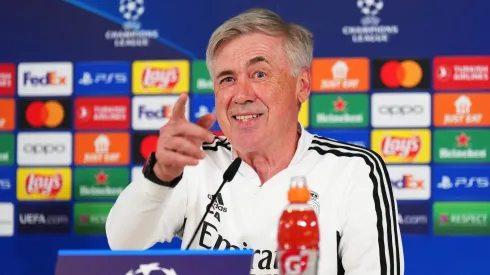 Carlo Ancelotti, treinador do Real Madrid, em coletivva de imprensa - Foto: Angel Martinez/Getty Images