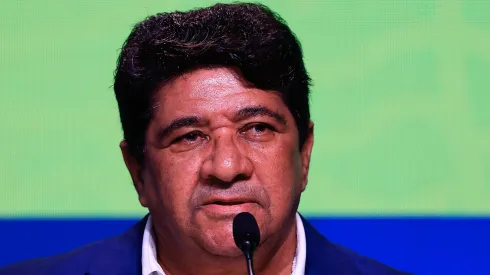 Ednaldo Rodrigues em coletiva de imprensa da apresentação de Dorival Júnior. (Foto: Buda Mendes/Getty Images)