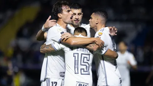 Zaracho jogador do Atletico-MG comemora seu gol durante partida contra o Bragantino no estadio Nabi Abi Chedid pelo campeonato Brasileiro A 2024. Foto: Fabio Moreira Pinto/AGIF