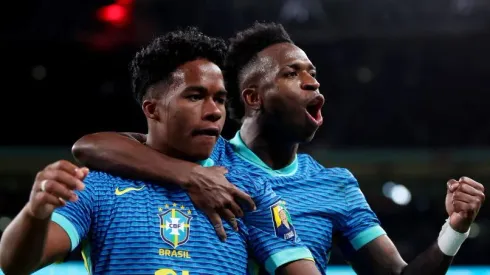 Vini e Endrick pela Seleção Brasileira na Copa América<br />
Foto: Catherine Ivill/Getty Images
