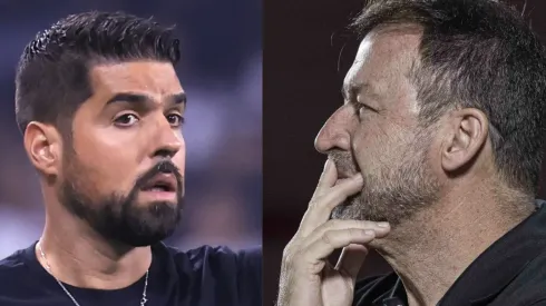 António Oliveira e Augusto Melo estão muito pressionados no Corinthians. Fotos: Marcello Zambrana e Heber Gomes/AGIF