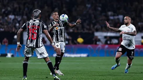 Pedrinho jogador do Atletico-MG durante partida contra o Corinthians. Foto: Fabio Giannelli/AGIF