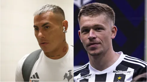 Vargas e Fuchs do Atlético. Foto: Marlon Costa/Alessandra Torres/AGIF