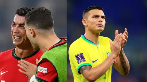 Thiago Silva e Cristiano Ronaldo pelas Seleções.
Crédito: Foto: Buda Mendes/Getty Images)
Foto: Justin Setterfield/Getty Images)