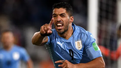 Luis Suárez comemorando gol em partida entre Uruguai x Colômbia pelas as eliminatórias da Copa do Mundo de 2026
(Photo by Pablo Porciuncula-Pool/Getty Images)