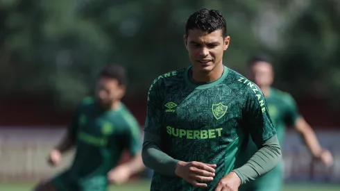 Thiago Silva em treino pelo Fluminense no CT Carlos Castilho - Foto: Lucas Merçon/Fluminense FC.