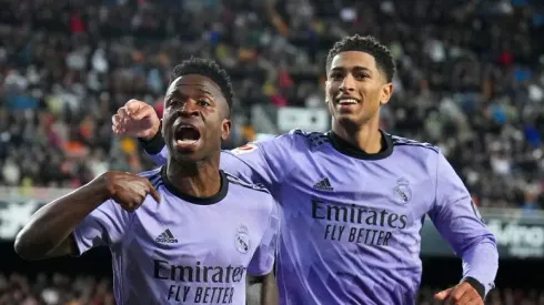 Vini Jr. e Bellingham são os principais candidatos à Bola de Ouro de 2024. Foto: Aitor Alcalde/Getty Images