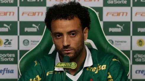 Felipe Anderson em sua apresentação, na Academia de Futebol, no dia 15/07/2024. Foto: Cesar Greco/Palmeiras